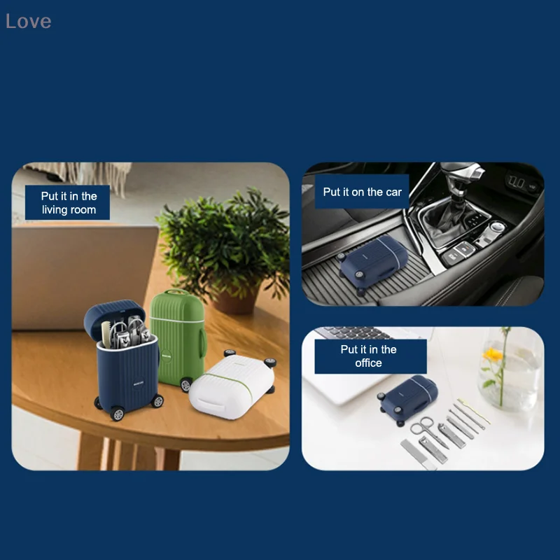 8 قطعة حقيبة صغيرة مسمار المقص مجموعة أدوات التجميل مريحة مسمار المقص مانيكير مسمار المتقلب باديكير سكين الأذن Pealing #5