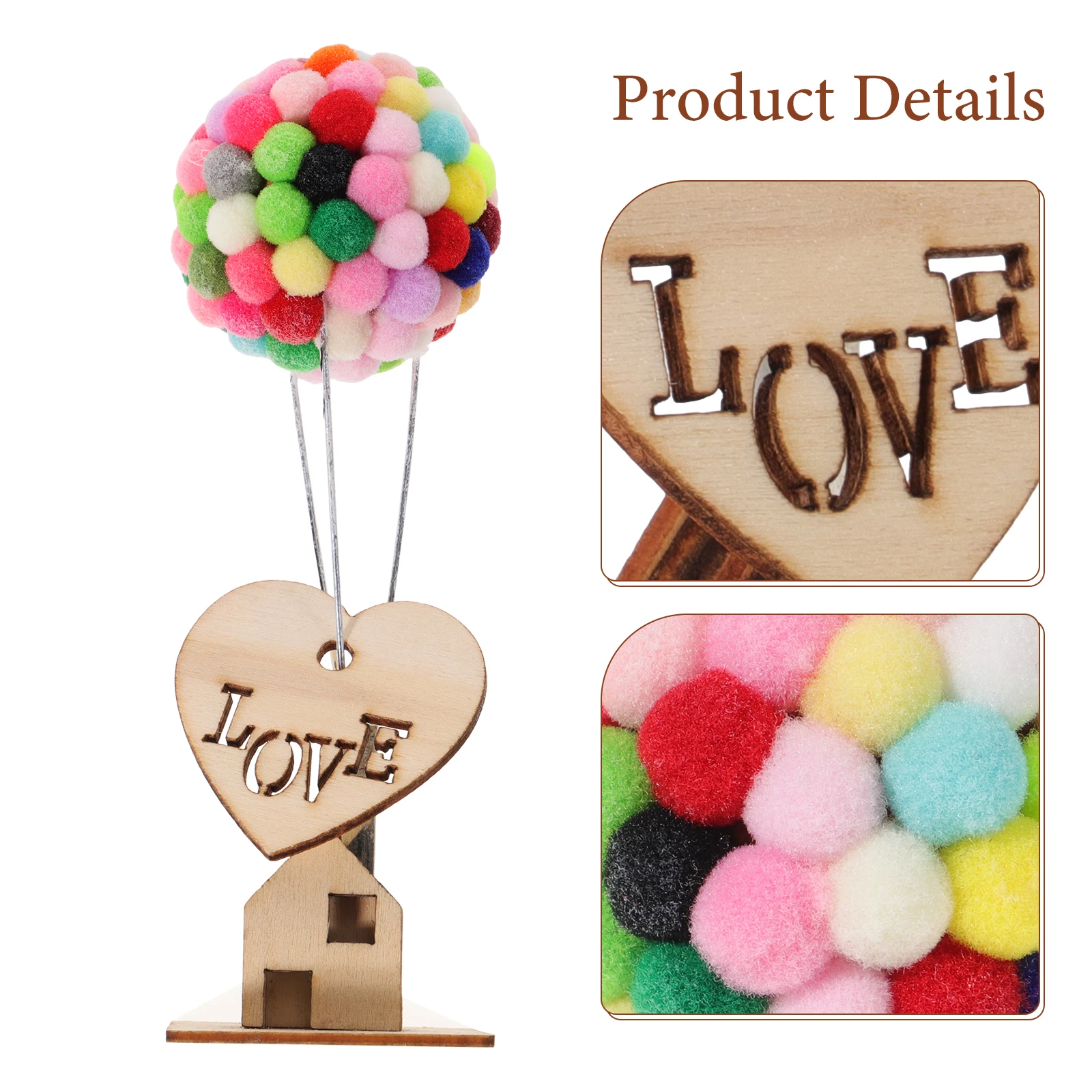 

Car Dashboard Flying House Balloon Decoration Colorful Finished Style Cute Dashboard Ornament Car Interior Accessories