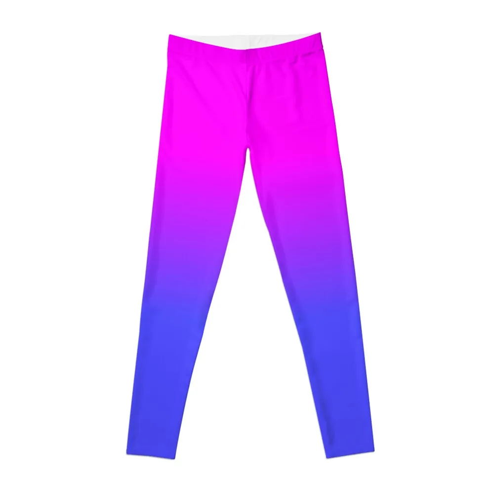 

Neon Blue and Hot Pink Ombré Shade Color Fade Leggings Women's trousers leggins push up woman Women's sportswear Womens Leggings