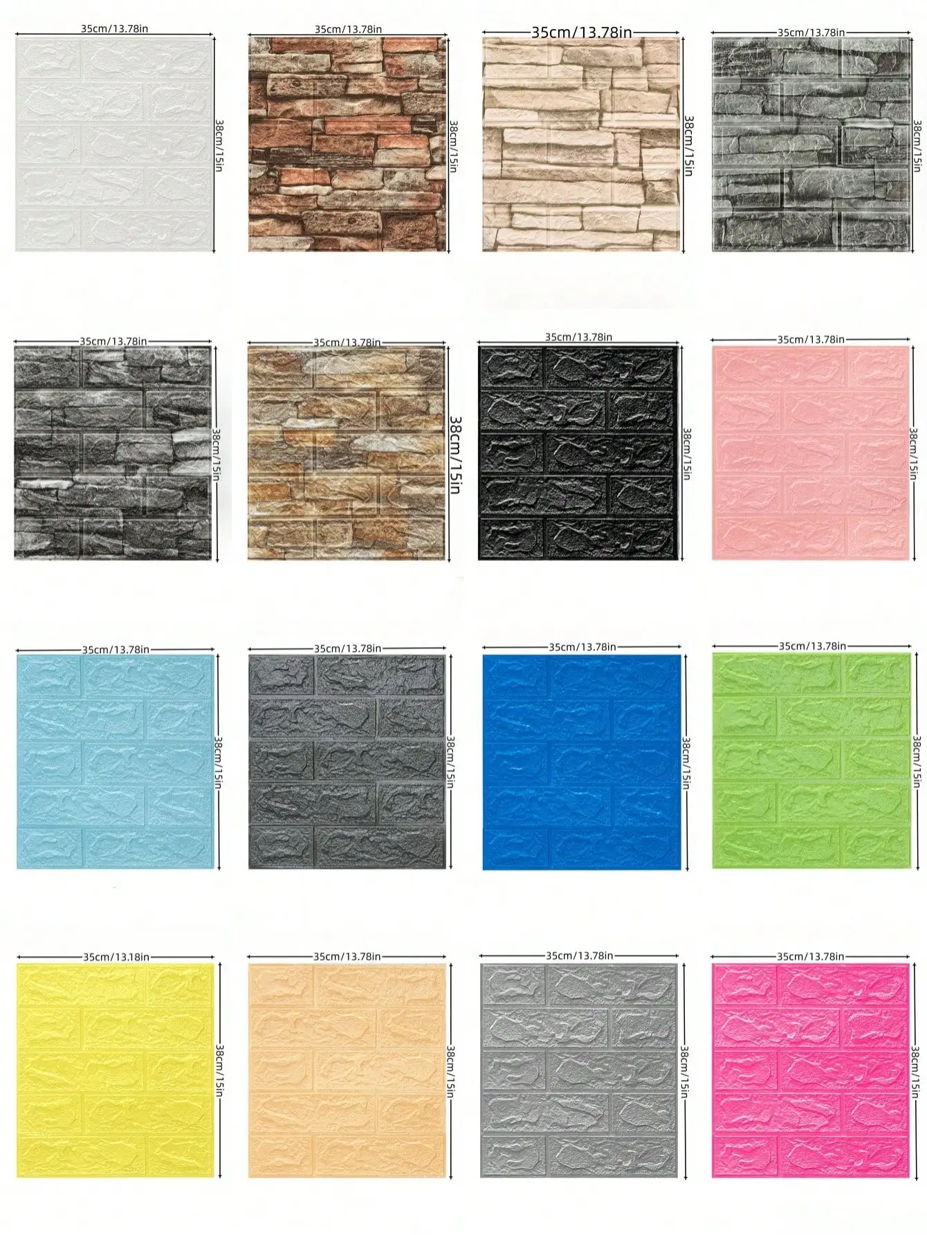 Home decoration supplies Wall decoration peel wallpaper brick detachable wallpaper peel paste self-adhesive 5 sheets 1 set