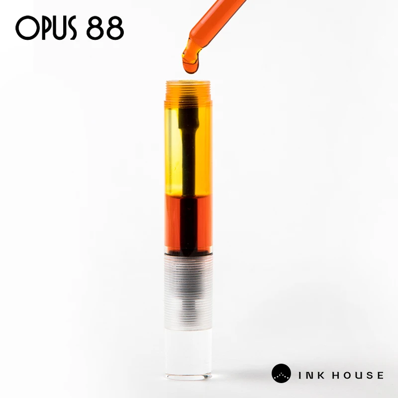 OPUS 88 DEMO Fountain Pen Transparent Demonstrator Orange JOWO Nib Eye Dropper Filling System Large Ink Capacity
