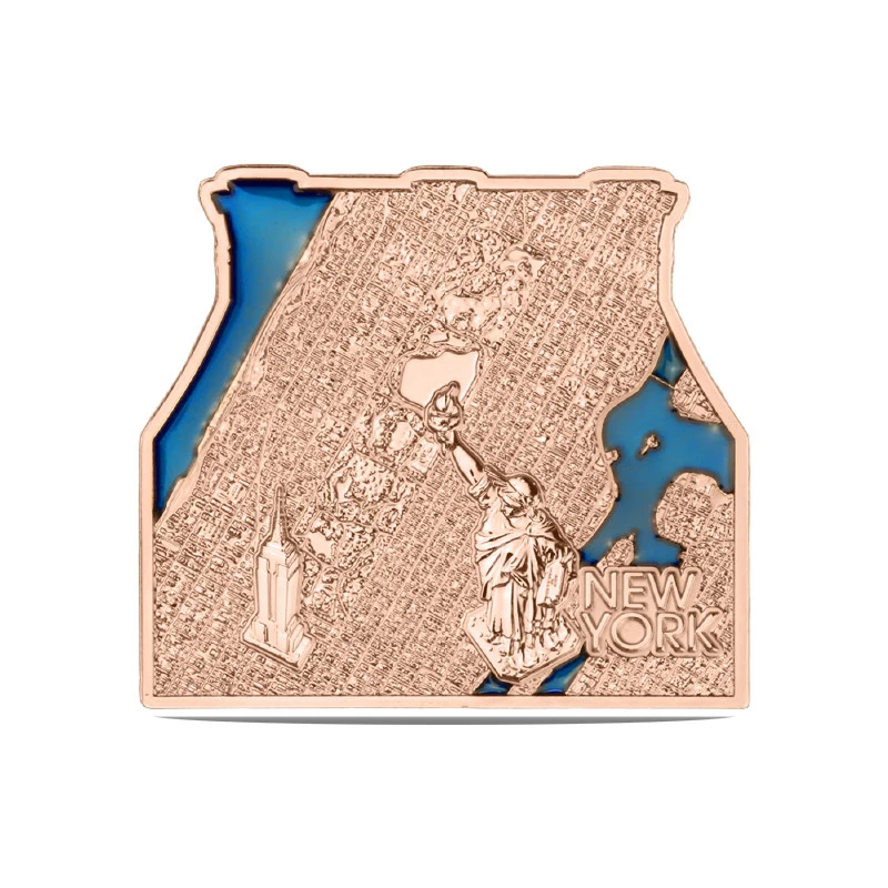 2026 Samoa World City Series New York Brooklyn Bridge Commemorative Medal Copper Inlay Enamel Medal Collectible Souvenir Gift