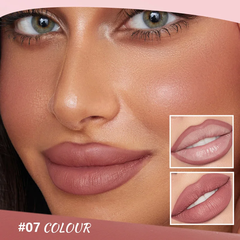 Matte Lip Liner Shaped Lips Full Lip Depict Lip Shape Waterproof Longlasting No Snob-Dye Brown Lipstick Shaped Full Lip Black view 3