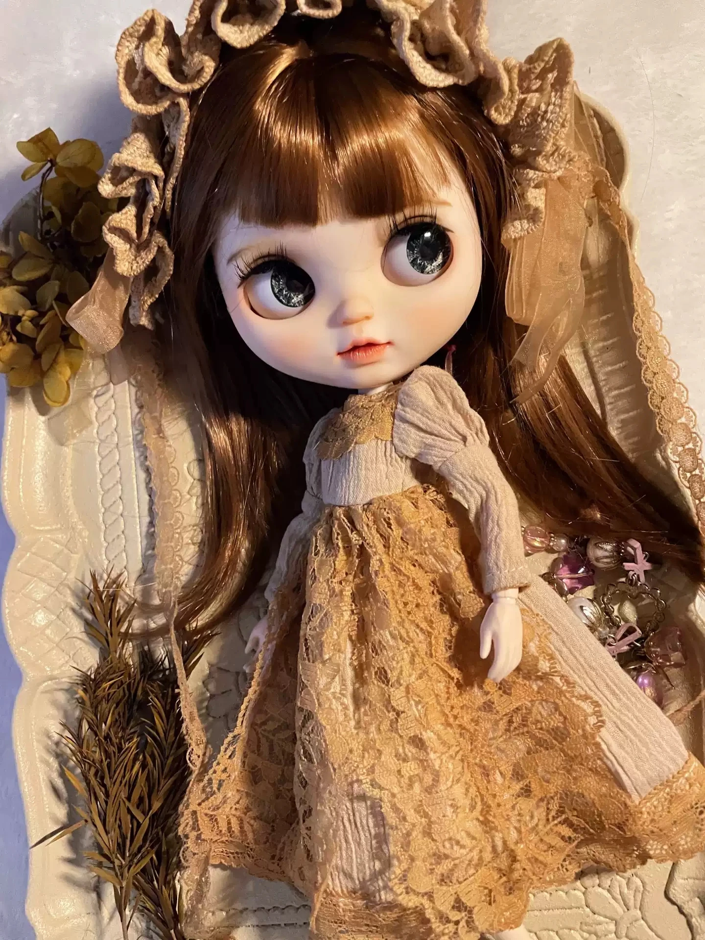 

Dula Doll Clothes Dress Tea dyeing skirt Blythe Qbaby ob24 ob22 Azone Licca ICY JerryB 1/6 Bjd Doll Accessories