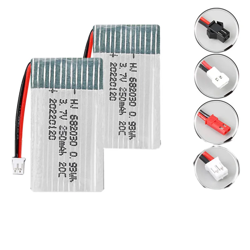 

Wholesale 3.7V 250mAh Lithium Battery 20C High Magnification Model Aviation Battery Quadcopter Drone Batteries 682030