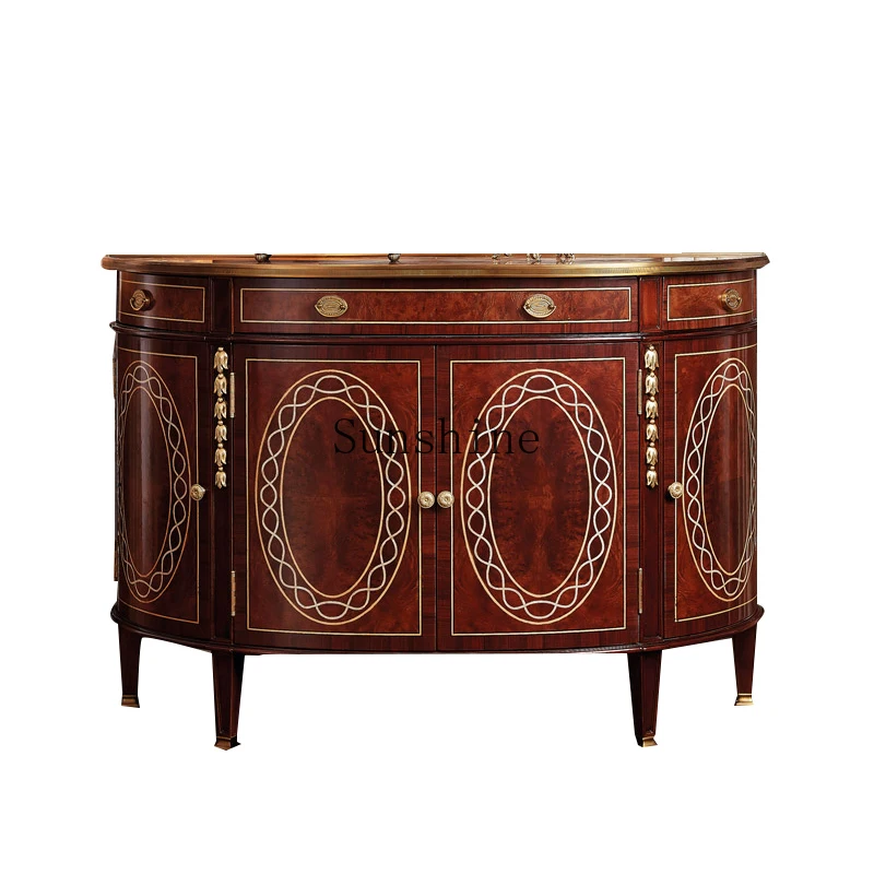 

Copper side cabinet, villa mansion European shell cabinet, British foyer cabinet