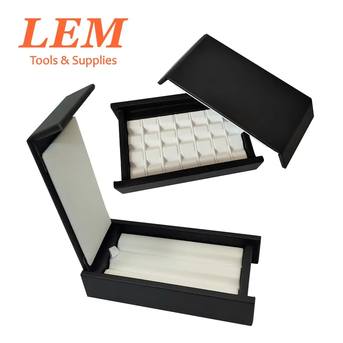

Leather PU Cover 4 Slots Removable Gemstone DIsplay Box Loose Diamond Storage Bag V Groove Jewellery Packaging Tray