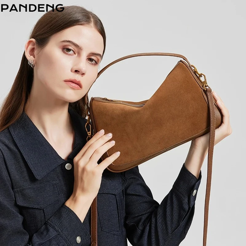 

Ladies Retro Soft Cowhide Crossbody Bags Women's Frosted Cow Leather Shoulder Bag Female Fashion Luxury Designer Handbags Lady