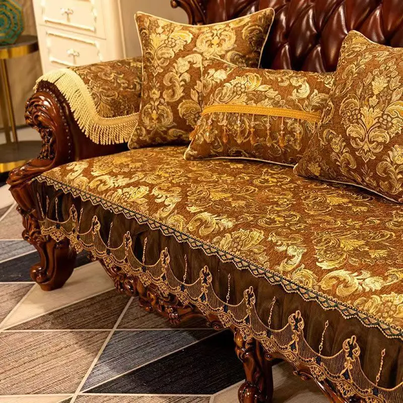 Luxury Jacquard Sofa Cover European Style Living Room Sofa Towel Anti-slip Sofa Cushions Retro Home Decoration Couch Seat Covers