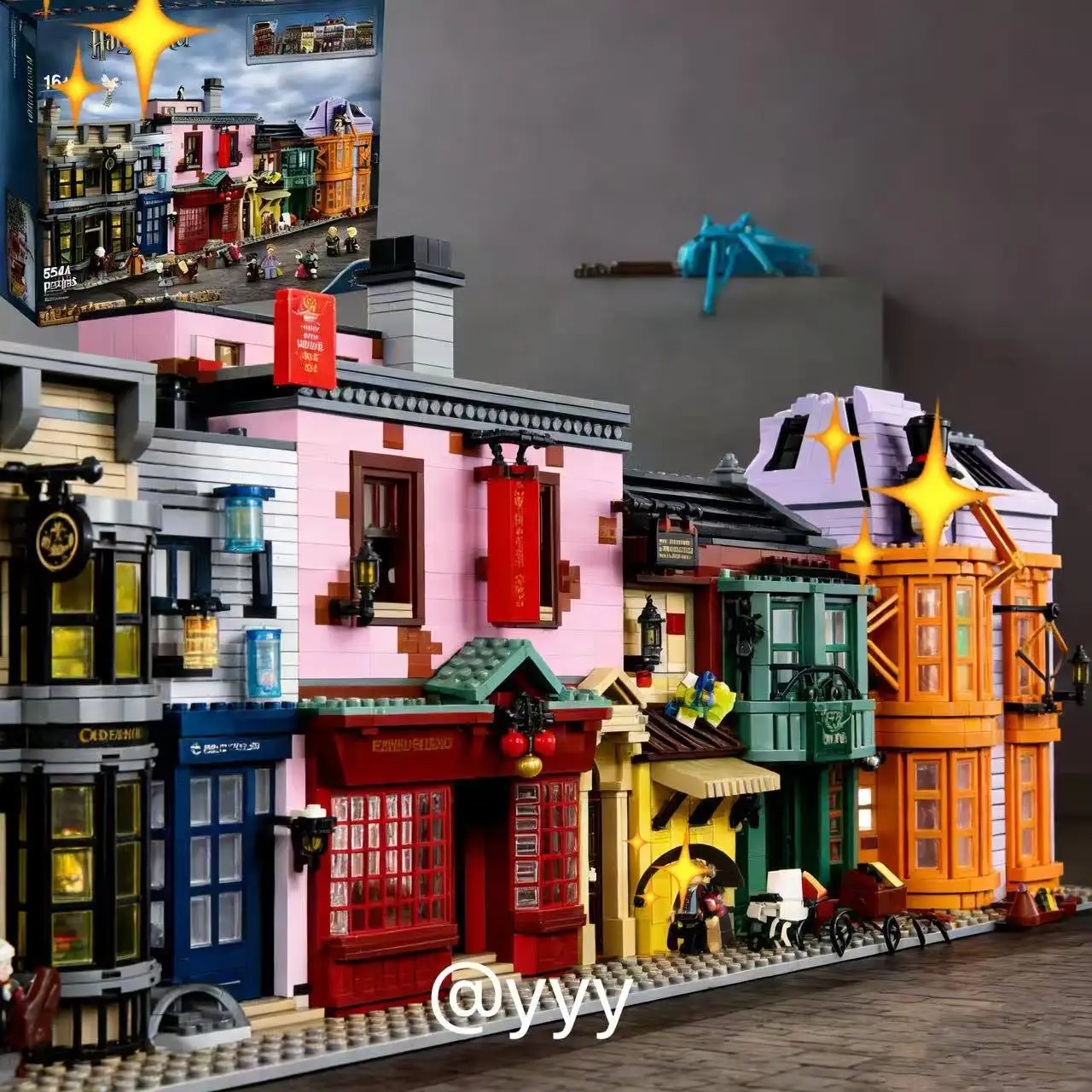 2026 New/ Toy Movie Game World Diagon Alley Building Block Model Street Scene Collectible Decoration, Birthday and New Year Gift