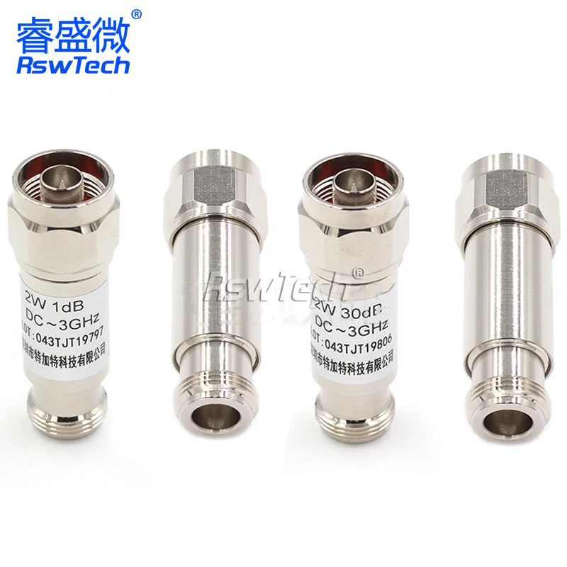 2w n Typ N-JK HF-Koaxial dämpfer 1-30db Stecker auf Buchse vernickelter Adapter dämpfer