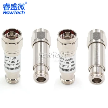 2w n Typ N-JK HF-Koaxial dämpfer 1-30db Stecker auf Buchse vernickelter Adapter dämpfer