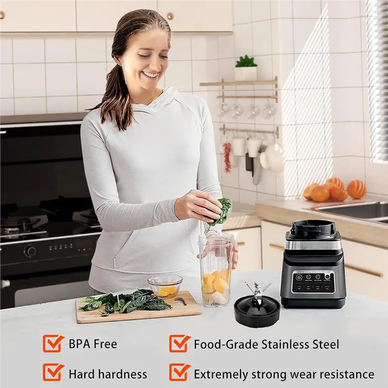 [NEWA66Z!】 6PCS 7 Fins Ninja Blender Blade Replacement Parts, For Nutri