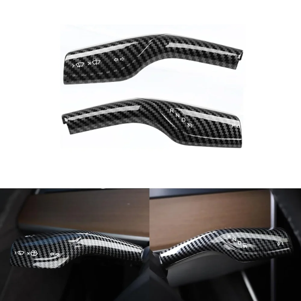 

Car Gear Shift Lever Covers Compatible custom For Tesla Model 3/Y Steering Lever Covers Car Column Shift Knob Protection Cover