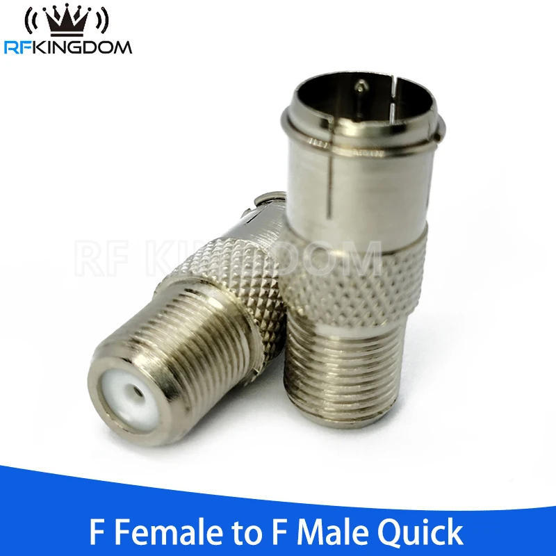 F Type Male Quick Plug to F Female Adapter RF Coaxial Connector Straight