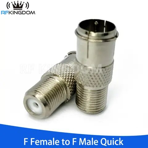 F Type Male Quick Plug to F Female Adapter RF Coaxial Connector Straight