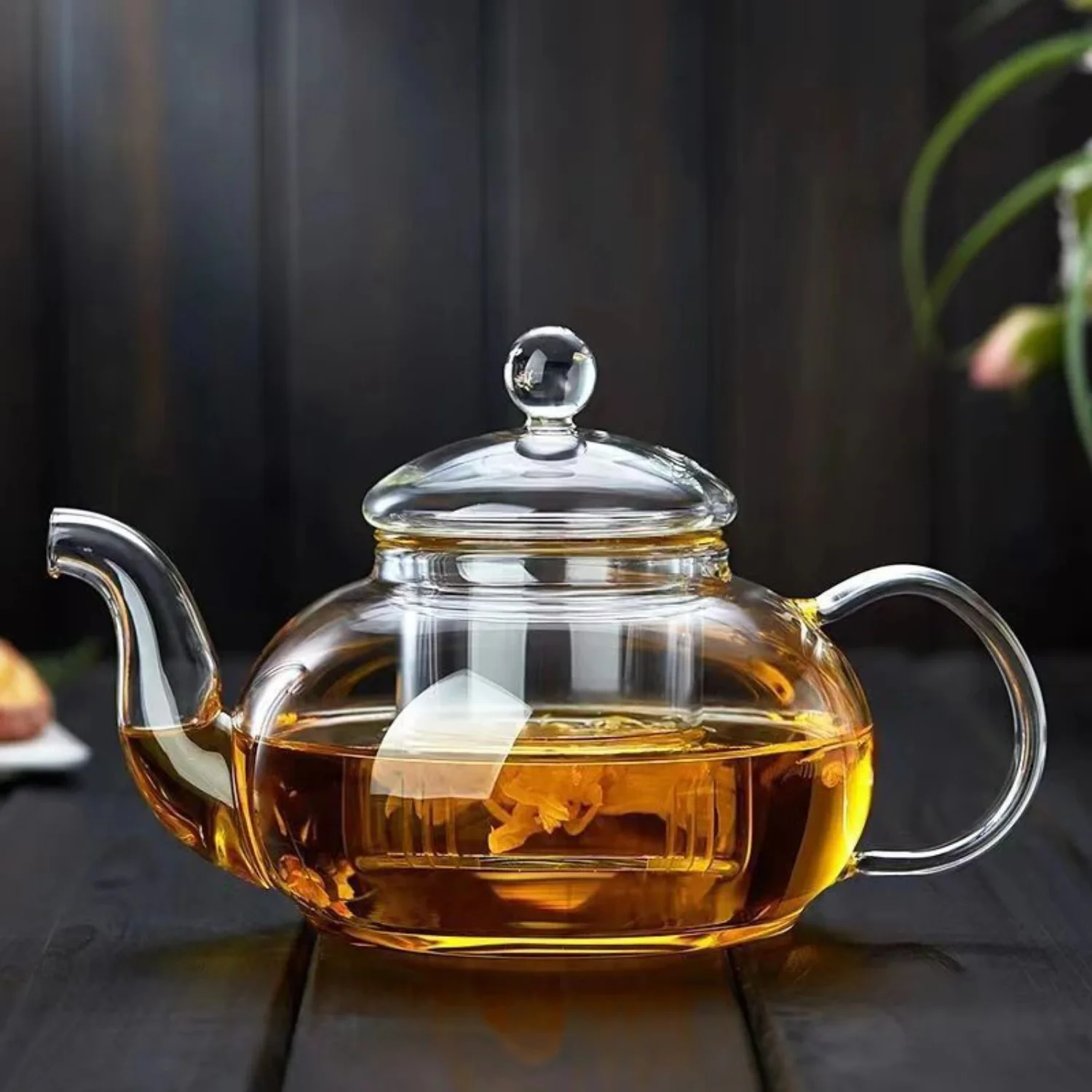 

400/600/1000ml Clear Glass Teapot With Removable Infuser Tea Pot Stovetop Safe Loose Leaf And Blooming Tea Maker Heat-resistant