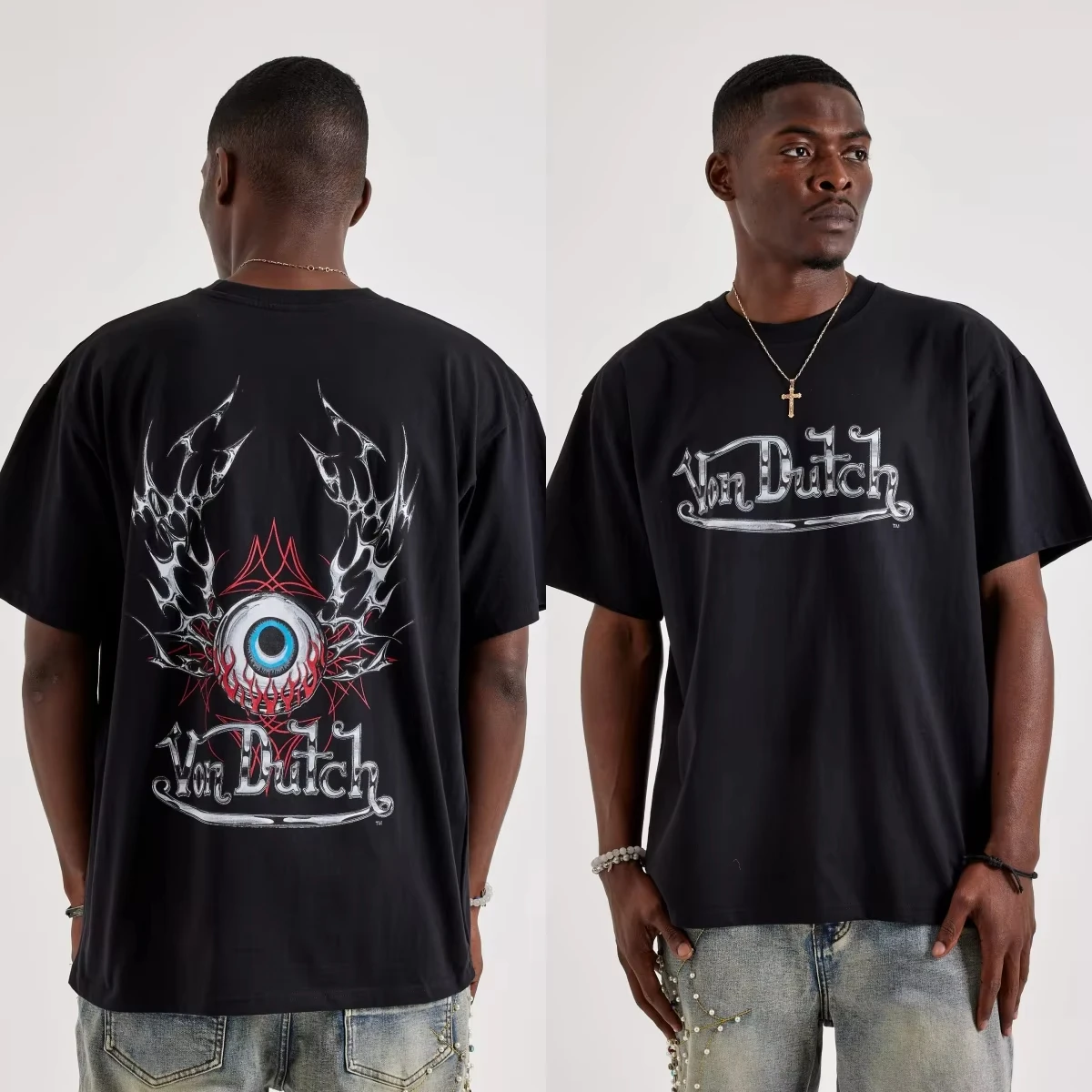 2026 New Streetwear Short Sleeve Tee for Men Women, Classic Motorcycle Inspired Logo Print, Round Neck Casual Trendy Daily Top