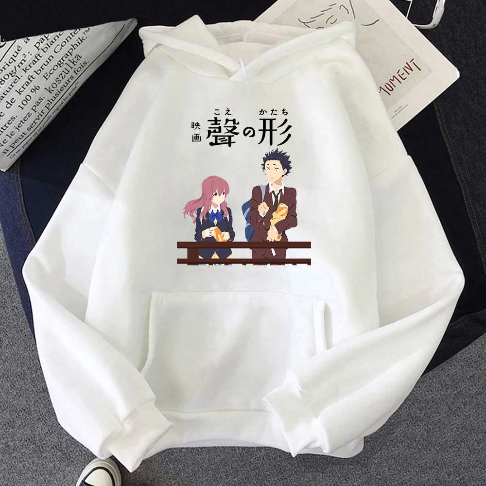 Hot Anime A Silent Voice Nishimiya Shouko And Ishida Shouya Couple Hooded Men Women Hoodies Plus Size Sweatshirt Harajuku Hoody