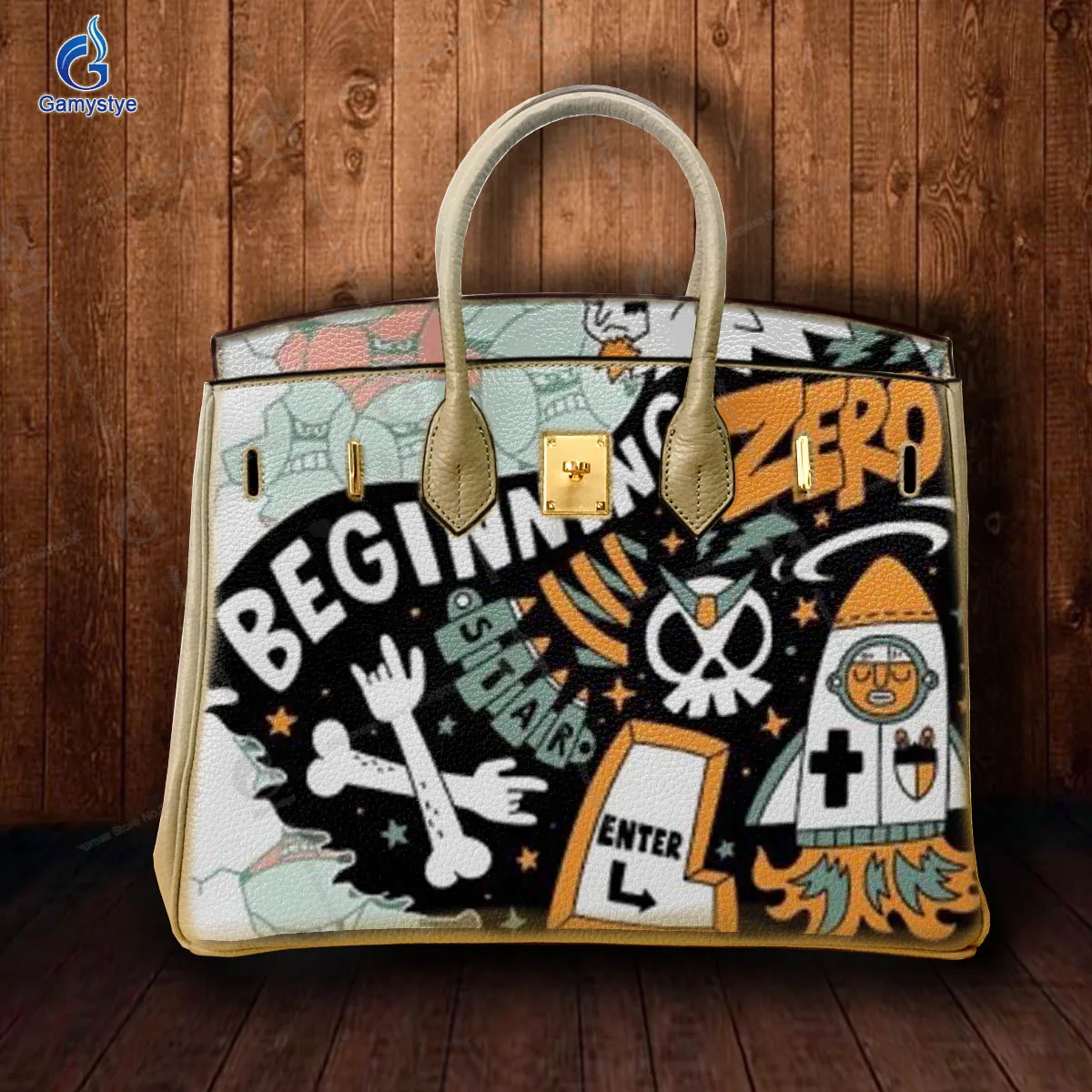 

Art Hand-Painting Skull and bones Customize Totes Female designer handbags high quality Messenger Shoulder Bag Genuine Leather