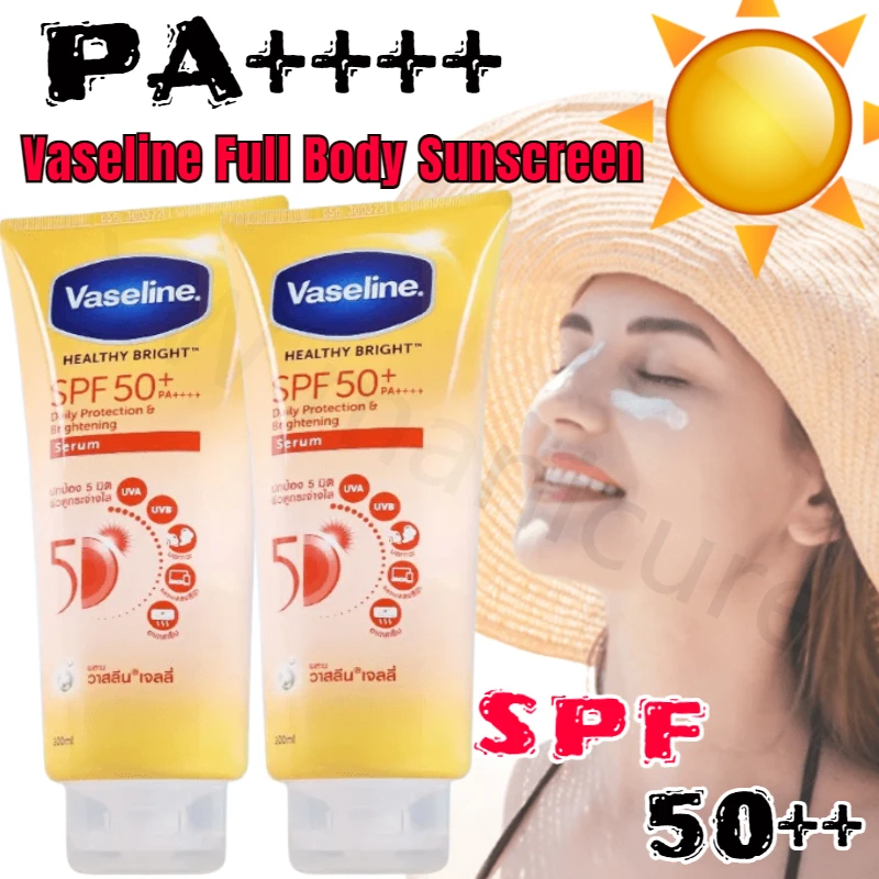 

Thai Version of Vaseline Body Sunscreen Isolation UV Anti-aging Facial Sunscreen Oil Control Refreshing Body Care Milk 300ML