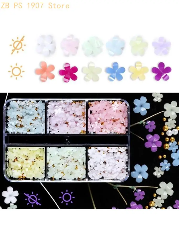 3D Flower Charms,6 Colors Petaled Flower Charms with Pearl Caviar Beads 55KA