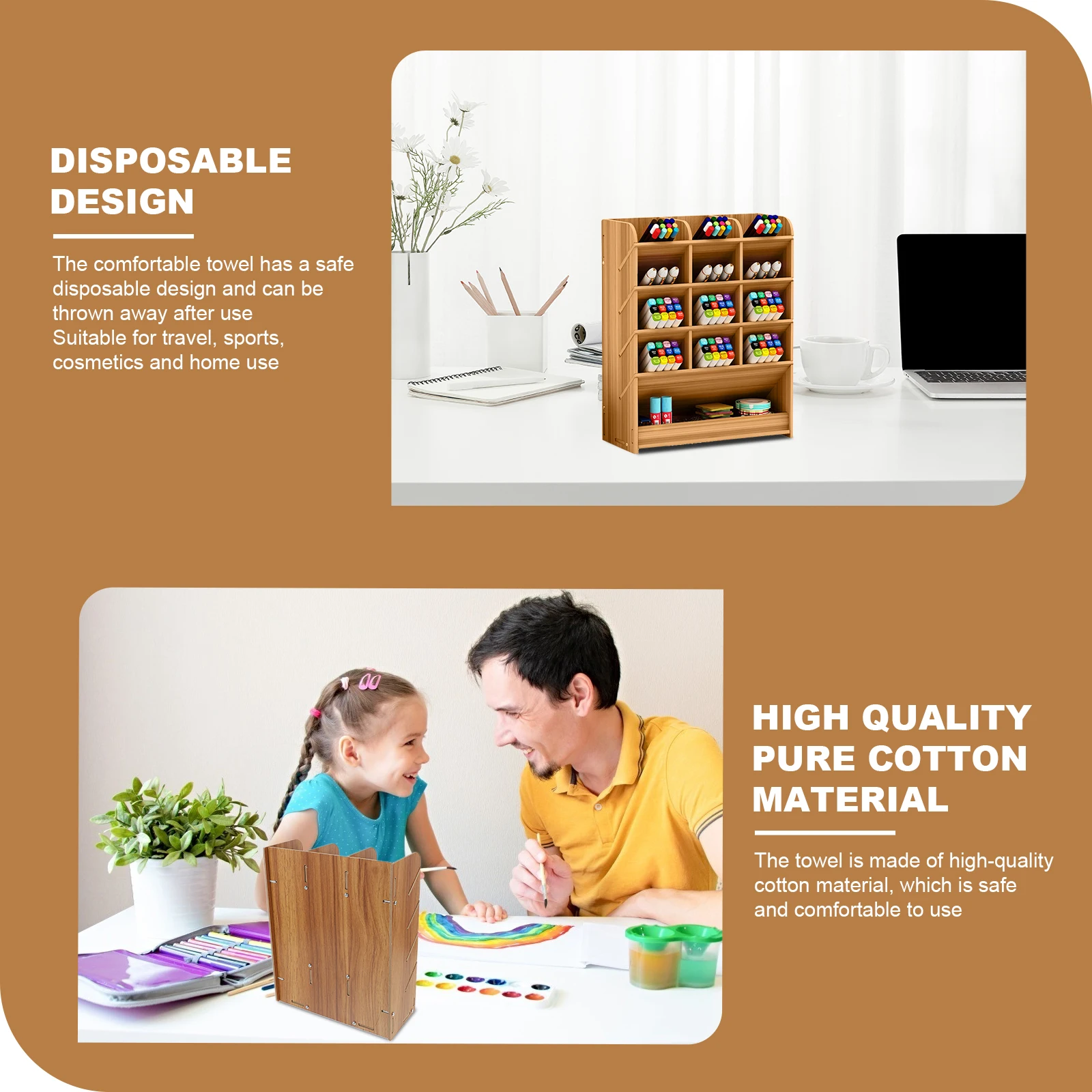 

Wooden Pen Box Multi-Functional Office Accessory Smooth Fine Meticulously Made Study Room Tool Easy Clean Stationery Accessory