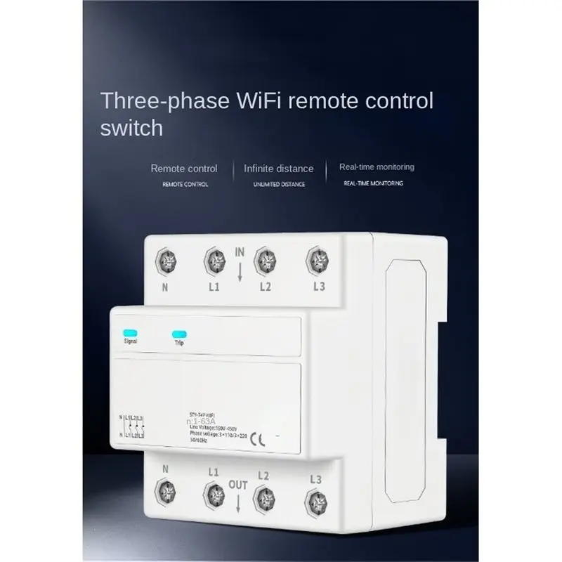 PORK-4P WIFI Smart Circuit Breaker 3 Relays Remote Control Switch Cut Off Live Wire Countdown Timer For TUYA, Smartlife APP