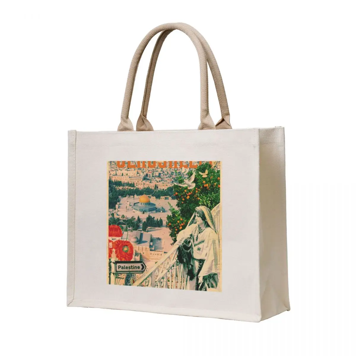 

Jerusalem vintage poster Tote Bag Cloth bag Candy bags canvas shopping bag