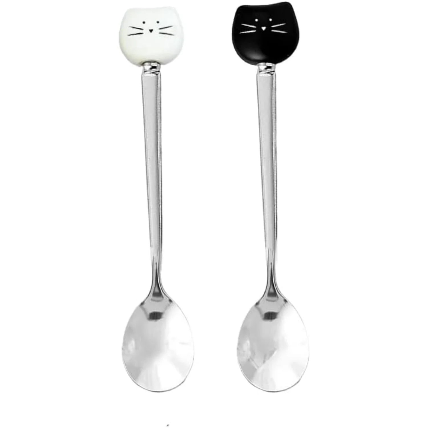 

Cute Cat Spoon for Tea Coffee Ceramic Stainless Steel Spoons for Cat Lover Cat Food spoon for Wet Food Cat Themed Gift for Coupl