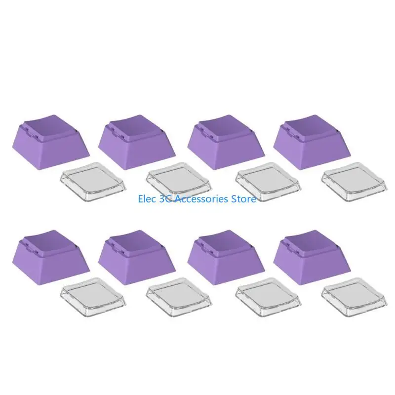 Y51A 8Pieces Dye Sublimation Keycaps Set Wear Resistant PBT+PC for Mechanical Keyboards Comfortable Typing Experience