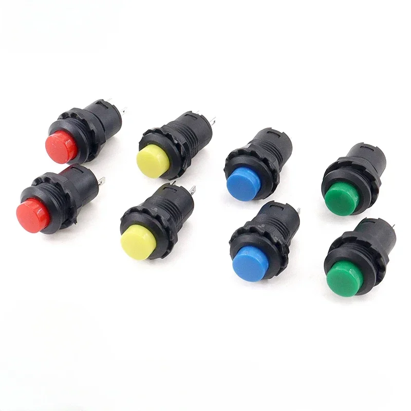 100pcs DS-228 DS-428 12mm Self-Lock Momentary Push Button Switch 4Pin 3A 125VAC 1.5A 250VAC Round Pushbutton Connector