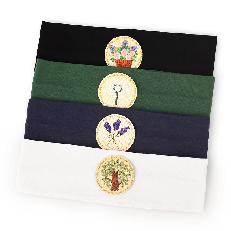 Neugeborene Mädchen Blumen baum Patches Stirnband Baumwolle elastischen Haarband Stirnband für Blumen baum Turban Haarschmuck