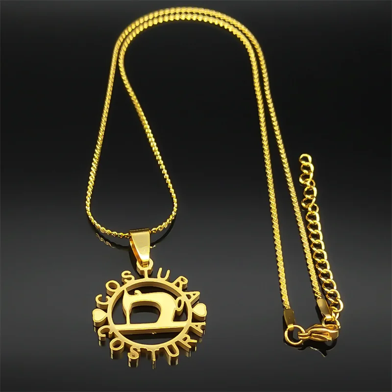 Costura Sewing Machine Chain Necklaces for Women/Men Stainless Steel Occupational Symbol Medal Pendant Necklace Jewelry 8214-QKC