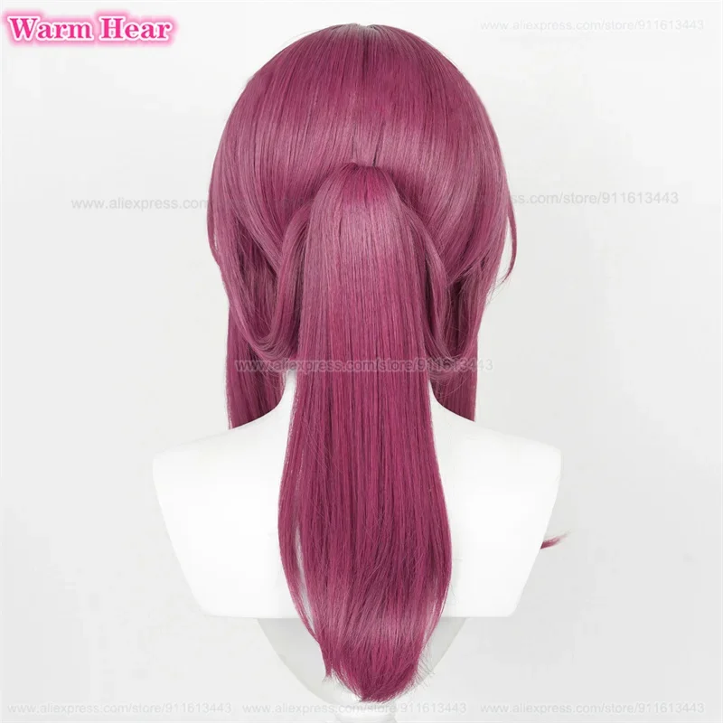 Kafka Peruca Cosplay com Boné Rosa Roxa, Resistente ao Calor, Perucas Sintéticas Anime, Jogo de Alta Qualidade, 43cm