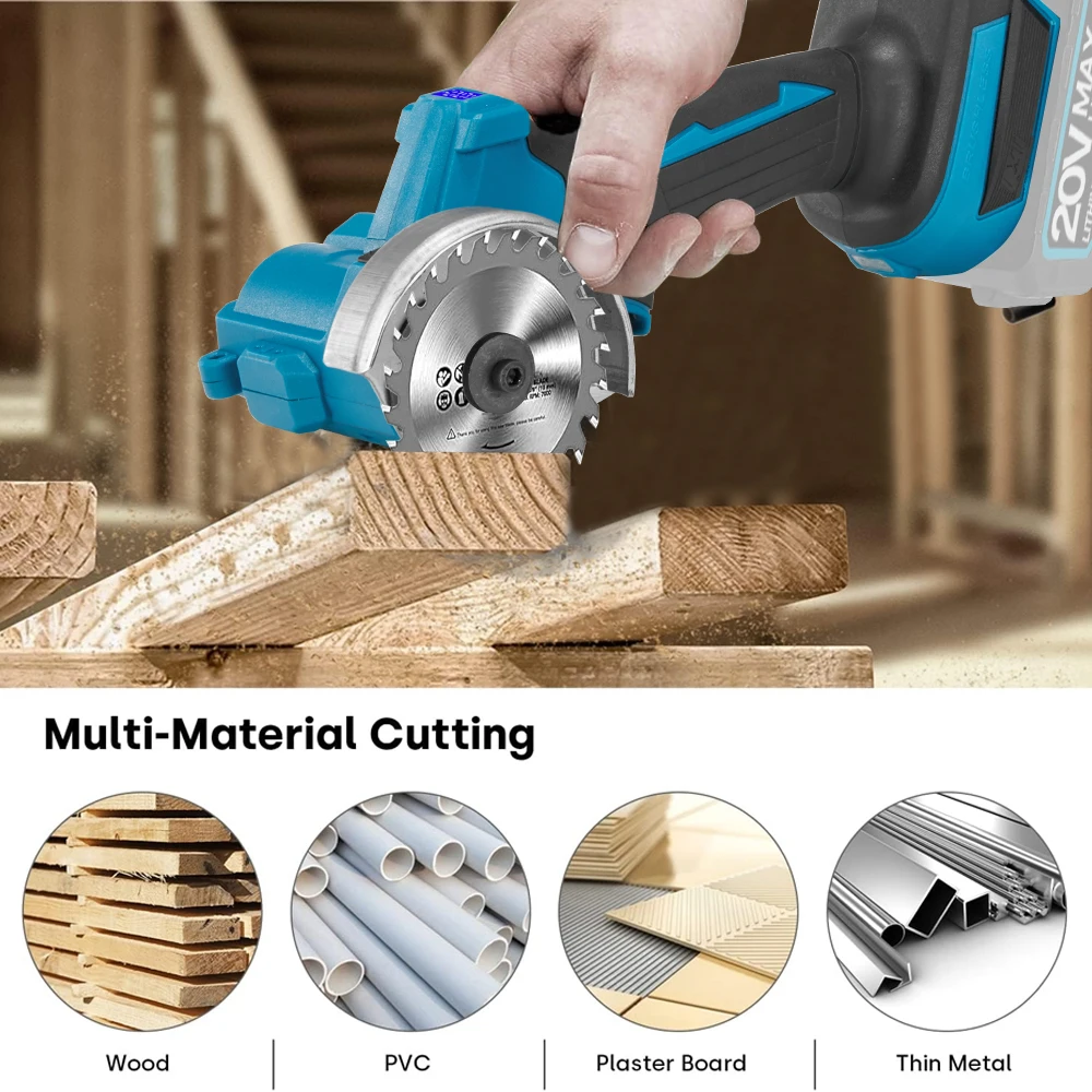 76MM Brushless Cordless Electric Mini Angle Grinder Grinding Cutting Polishing Machine Woodworking Tool for Makita 18v Battery