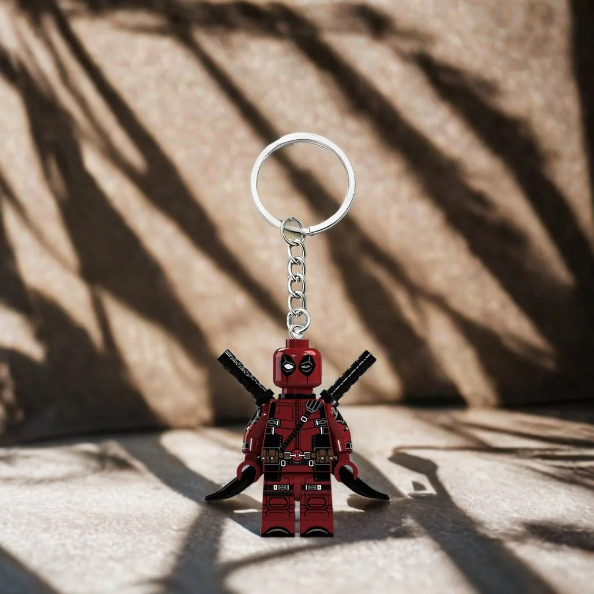 ديدبول ولفيرين المفاتيح خارقة الإبداعية اللبنات الكرتون قلادة حقيبة المفاتيح اكسسوارات اللعب المشجعين هدية