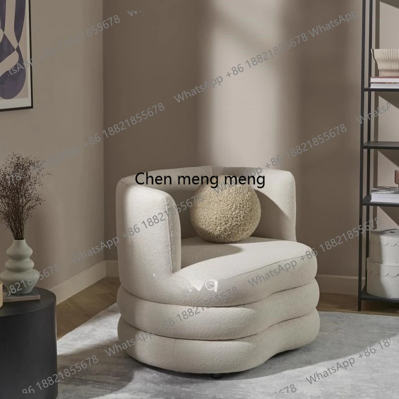 

European simple fabric sofa model room living room furniture cream wind curved sofa