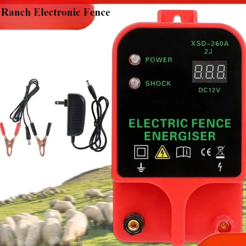 Hot 10km Farm Electric Poultry Equipments Livestock High Voltage Pulse Controller Electric Fence Energizer Garden Fence Alarm