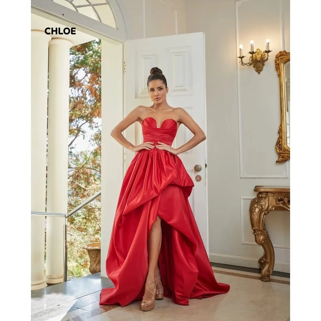 

Line A Formal Occasion Dresses for Special Occasions Red Dubai Evening Dresses Luxury Women's Elegant Party Dress Sleeveless