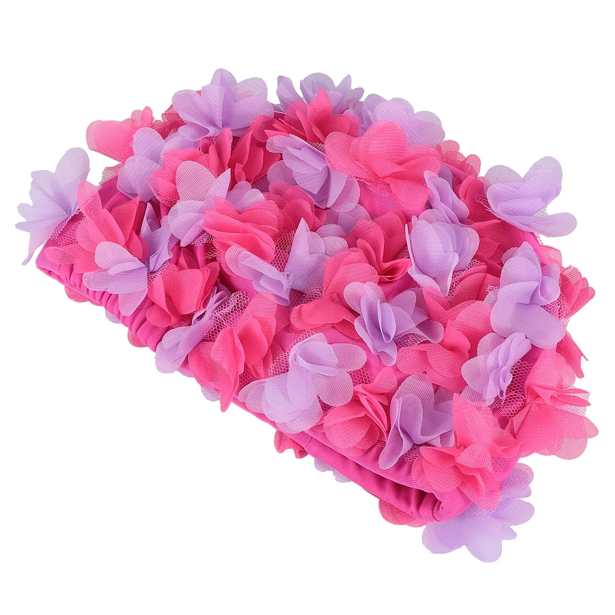 

Flower Swimming Cap Fabric Caps for Girl with Lining Flowery Long Hair Vintage Large Women