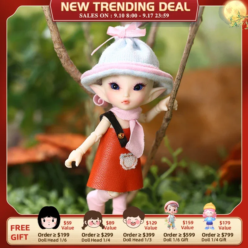 

Free Shipping Fairyland FL Realpuki Roro Doll BJD 1/13 Pink Smile Elves Toys birthday gift