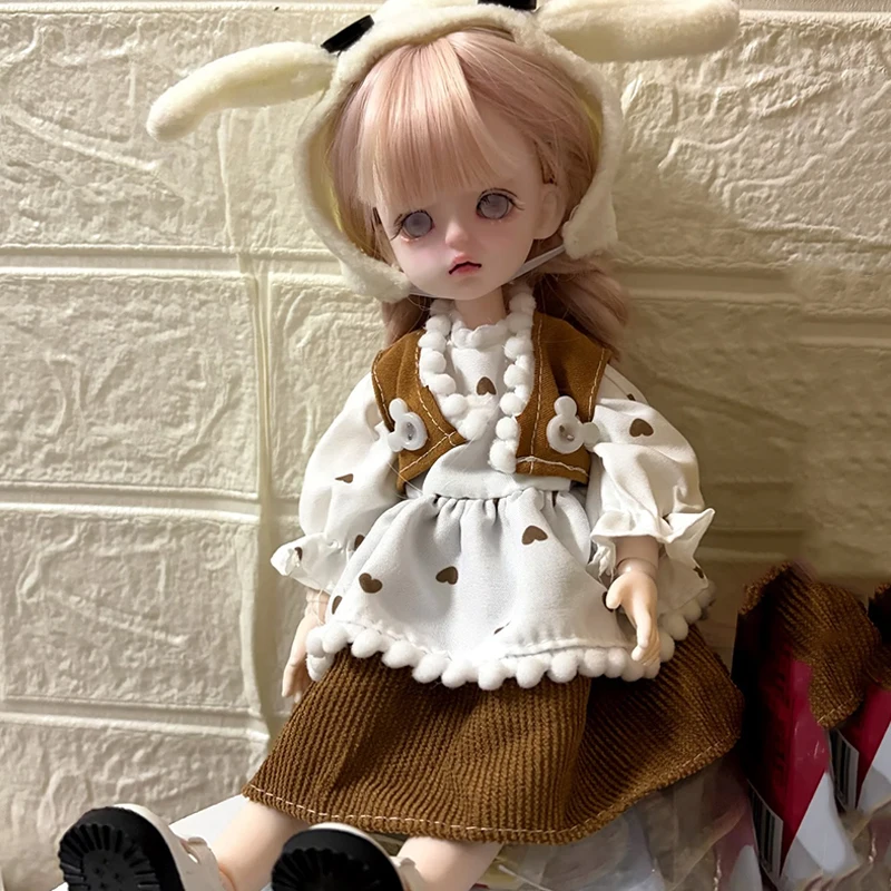 (No Doll and Shoes) Cosplay Diy Doll's Dress for 1/6 Bjd Maid Set 30Cm Doll Accessories Lolita Dress Clothes Wholesale Cute Gift