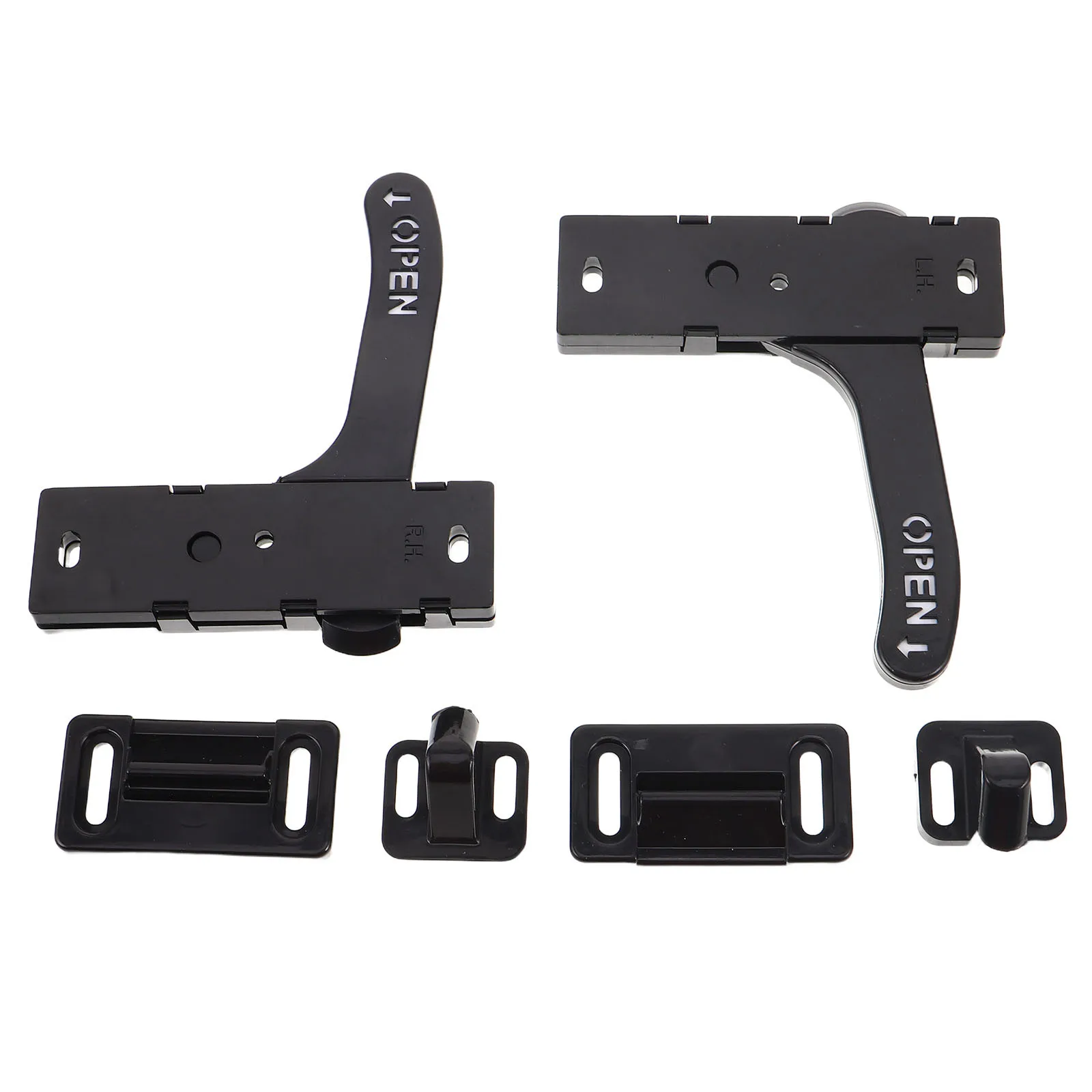 

2 комплекта, комплект защелок дверной ручки для экрана автодома, прочный пластик, простая установка, левый и правый экран кемпера, сменное оборудование для двери