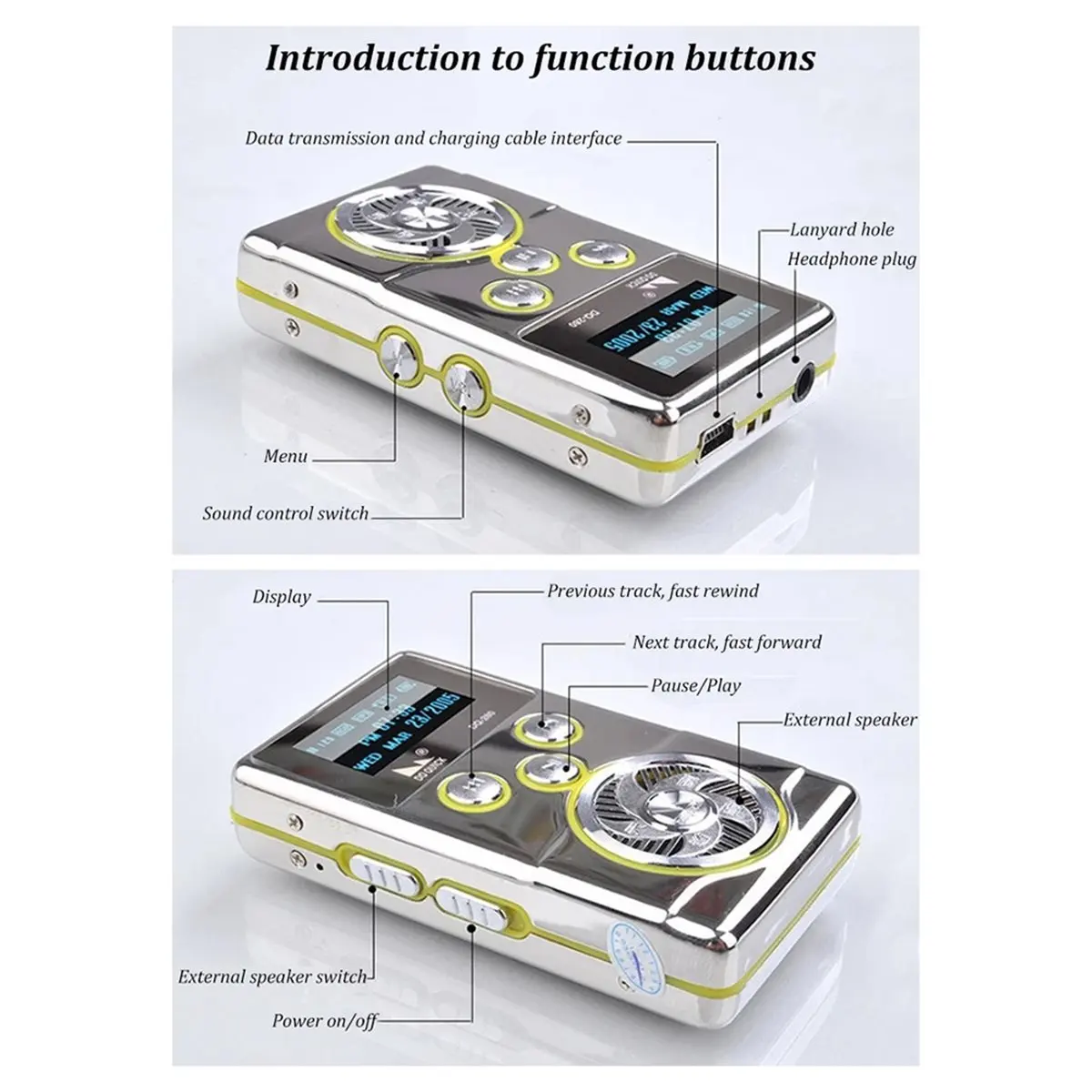 

*X07A Mini MP3 Player Metal Music Player 8GB Sports Running Walkman Built-in Speaker MP3 with Screen Support Fm Radio/E-Book