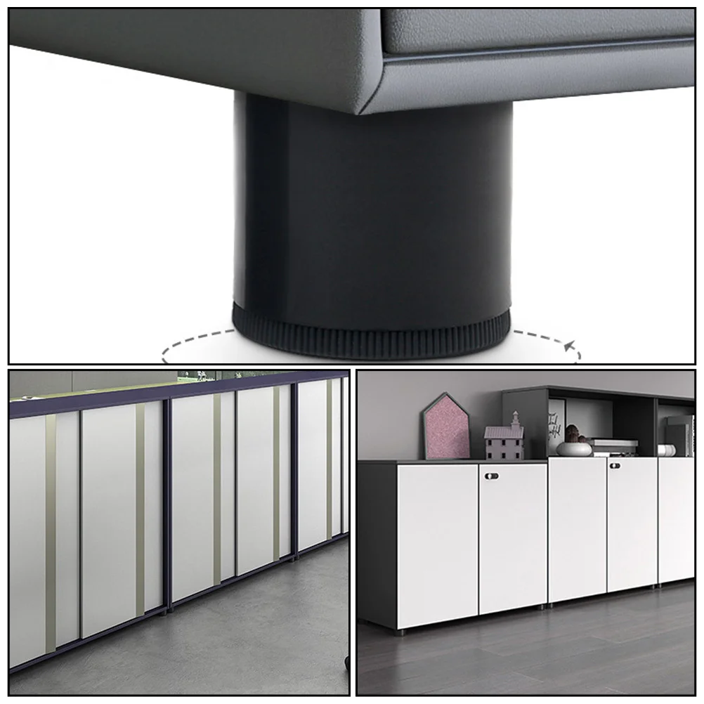 

8Pcs Adjustable Cabinet Feet Black Reliable Furniture Pads for Bookcase Drawer Cabinet Accessories Household Supplies