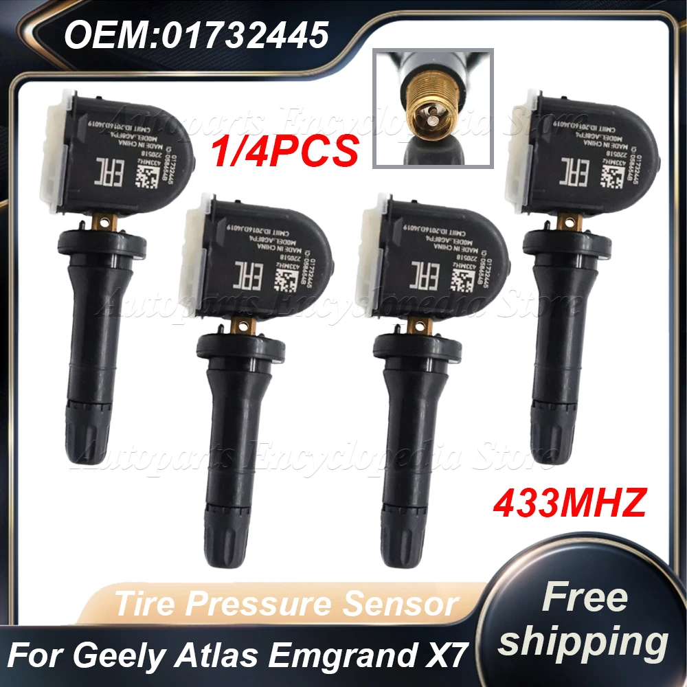 

1/4 PCS TPMS Tire Pressure Sensor For Geely Atlas Emgrand X7 Tugella Xingyue 433MHZ 01732445