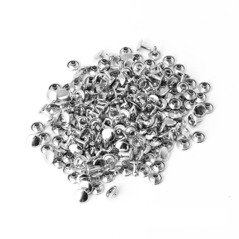 100x Double Rivet Metal Leather Craft Repairs Studs Punk Decor