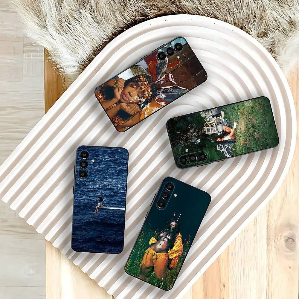 

Hot Singer S-SZA Sos Phone Case For Samsung Galaxy A73,31,32,72,41,53,52,71,22,5G,Note,J7,8,9 Soft Black Cover