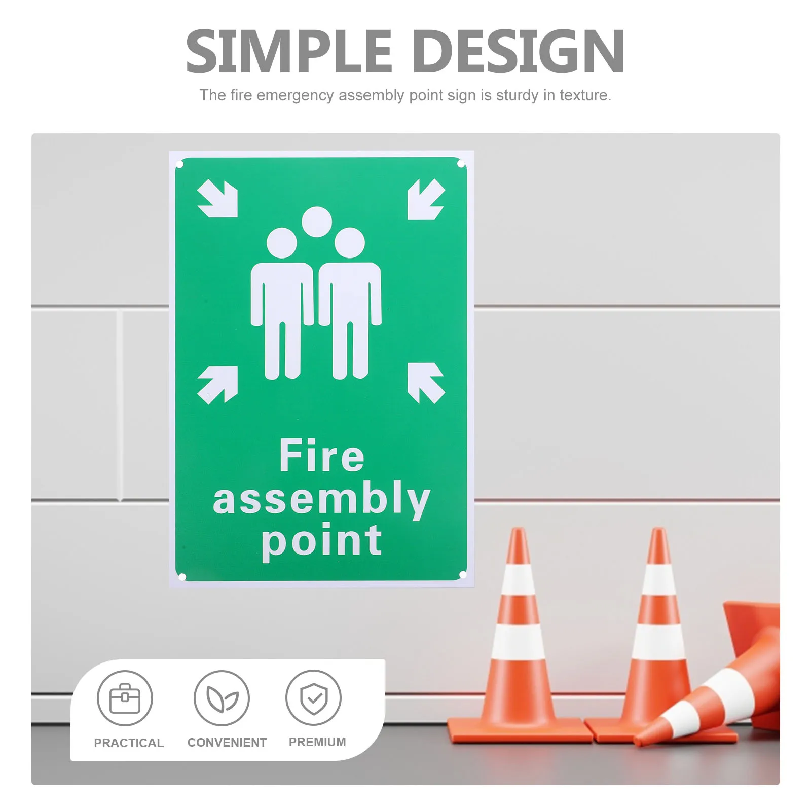 

Fire Safety Sign 1.5mm PVC 298x210mm Assembly Point Marker Emergency Exit Warning Board Operational Safety Traffic